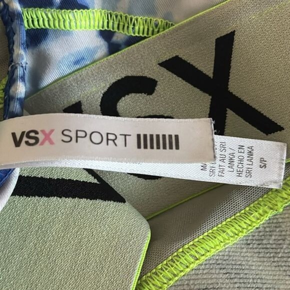 Victorias Secret VSX Sport Bra Blue Print Racerback Size S - Picture 3 of 7